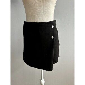 Zara Black Faux Suede Small Skort